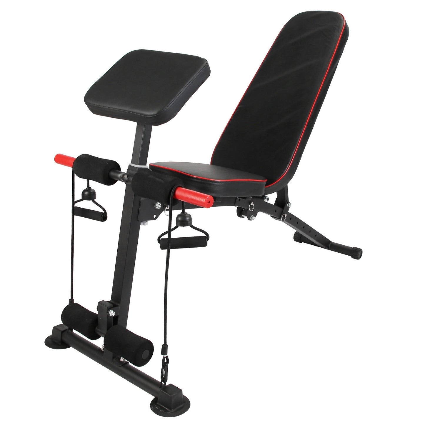 1Pc Adjustable Weight Bench With Preacher Curl Pad Resistance Bands Leg Extension For Home Gym Full Body Exercise Fedex Shipping