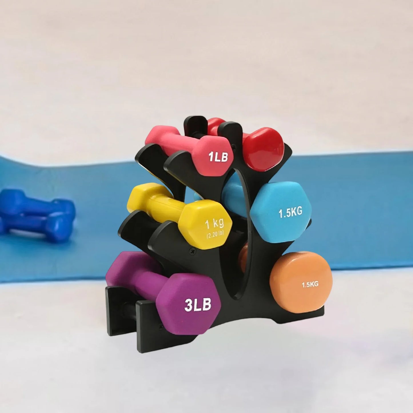 Dumbbell Rack 3 Layer Stand Portable Lightweight Dumbbell Holder Fitness Home Use Universal Weights Dumbbells Vertical Stand