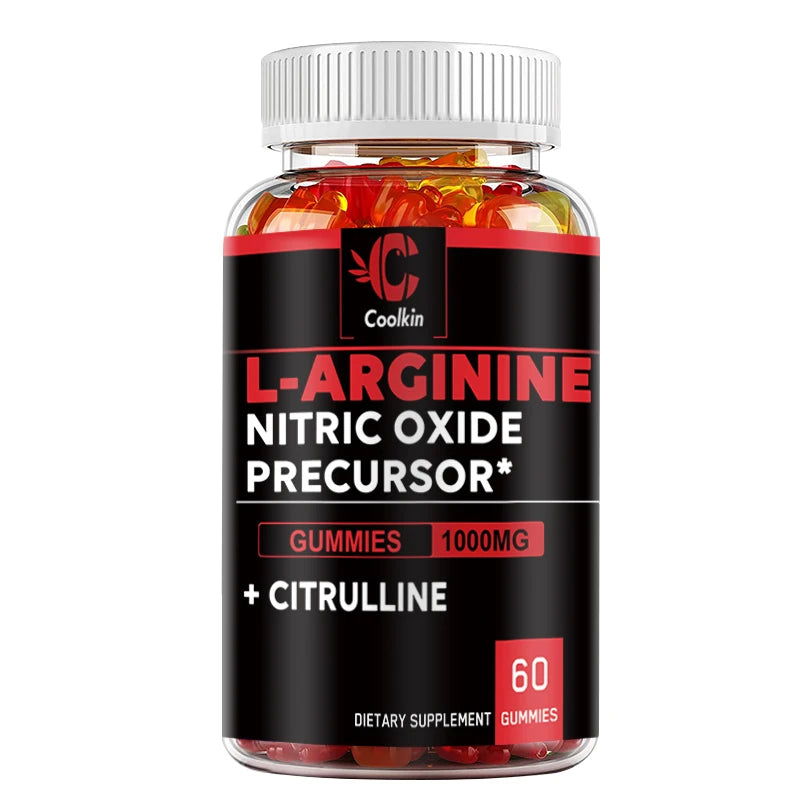 L-Arginine - for Energy, Strength and Endurance Support During Exercise, Build muscle mass - 60 Gummies