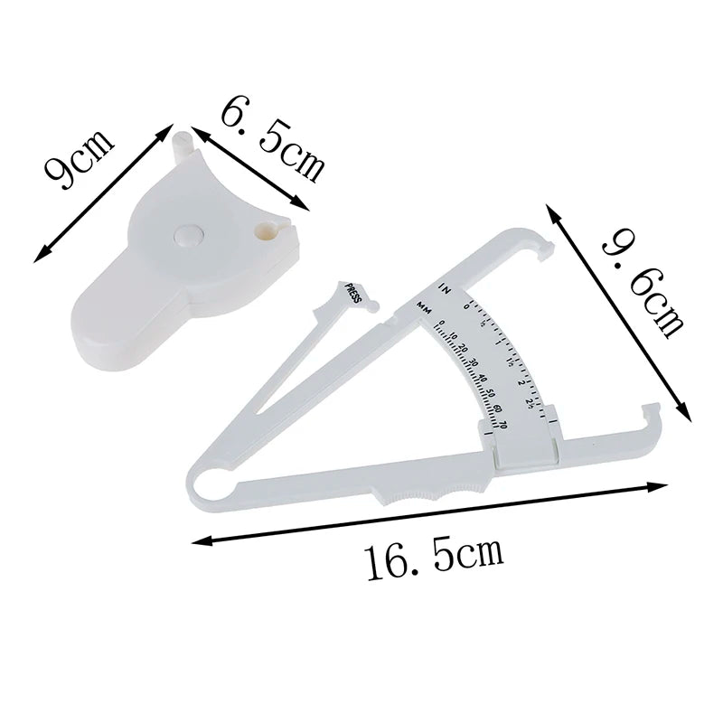 2Pcs/Set White PVC Body Fat Caliper Measure Tape Tester Fitness For Lose Weight For Body Building Portable Fitness Equipmnet