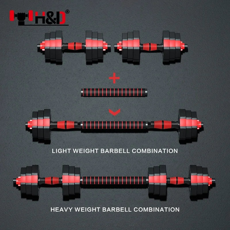High Quality Environmentally Friendly Adjustable Gym Barbell and Dumbbells Free Weights for Training