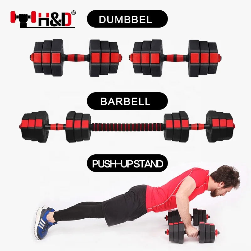 High Quality Environmentally Friendly Adjustable Gym Barbell and Dumbbells Free Weights for Training