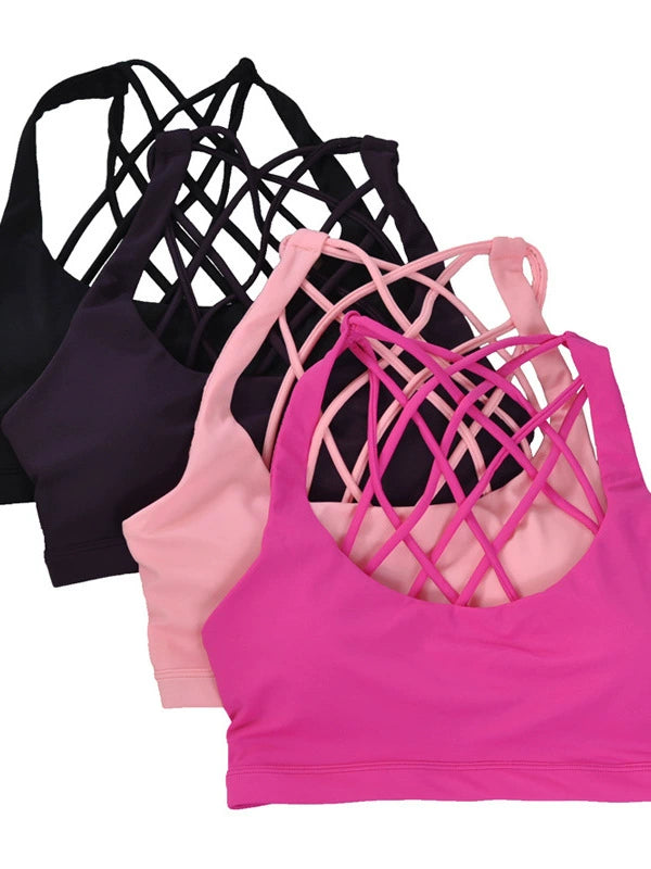 Jm8118 Color Discount Cross Beauty Back Sports Bra European and American No Steel Ring Yoga Running Underwear Quick-Drying Shockproof
