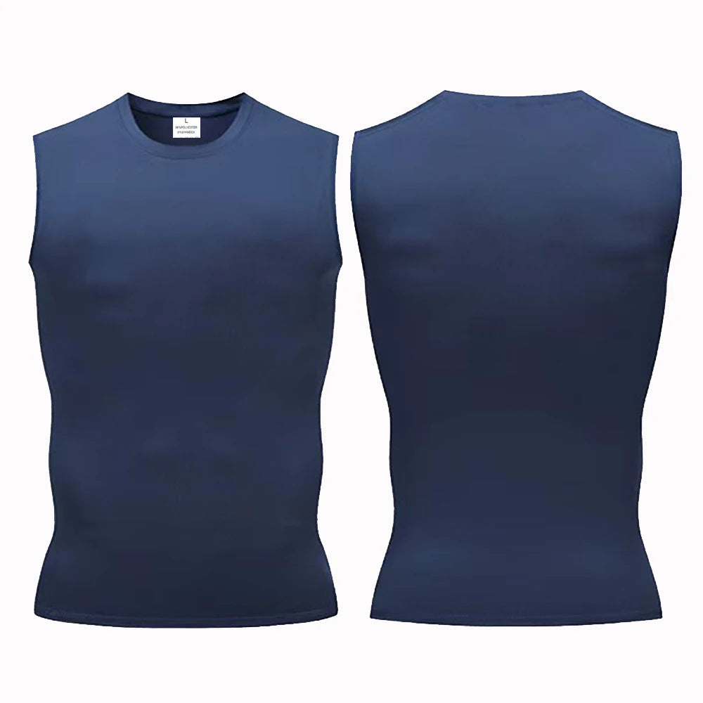 Mans Compression Tank Top Men Gym Shirt Sleeveless Quick Dry Sportswear Male Fitness Bodybuilding Vest Workout Muscle Top
