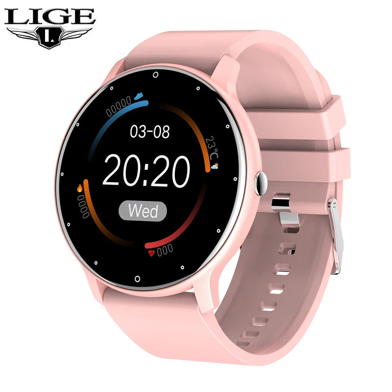 LIGE 2024 New Men Smart Watch Real-time Activity Tracker Heart Rate Monitor Sports Women Smart Watch Men Clock For Android IOS
