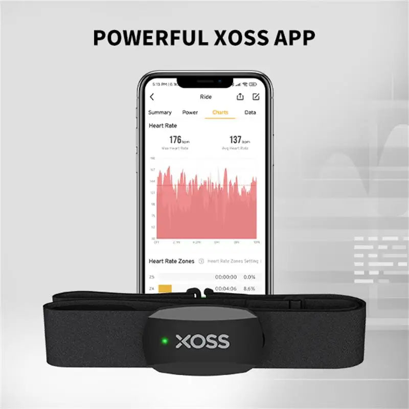 XOSS X2 Chest Strap Heart Sensor HRM Monitor Bluetooth ANT+ Wireless Smart Bicycle Sensor Health Fitness for Cycling, Running