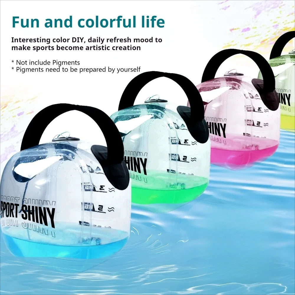 Water Filling Kettlebell Adjustable Weight-bearing Fitness Weight Lifting Water Bag Portable Inflatable Workout Dumbbells