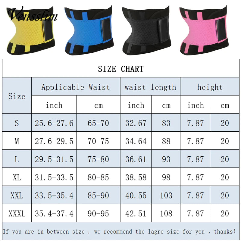 Vensslim Waist Trainer Belt for Women Belly Cincher Trimmer Corset Slimming Neoprene Body Shaper Sport Double Compression Girdle