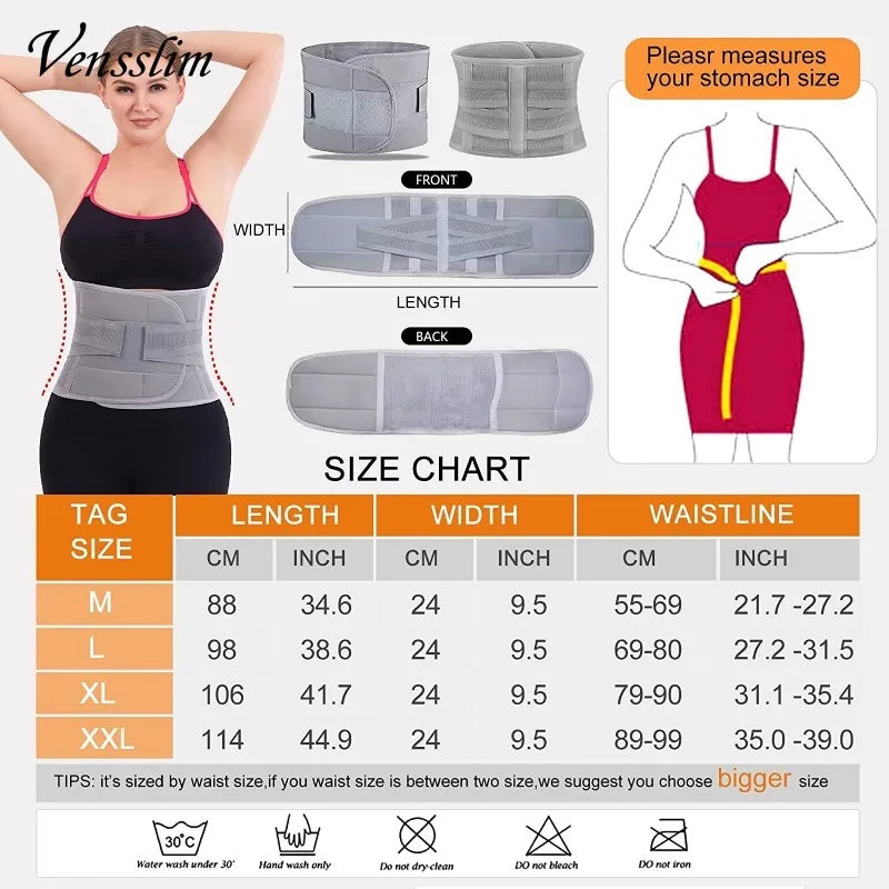 Waist Trainer Body Shaper Back Support Belt for Women and Men Slimming Tummy Control Strap Double Compression Corset