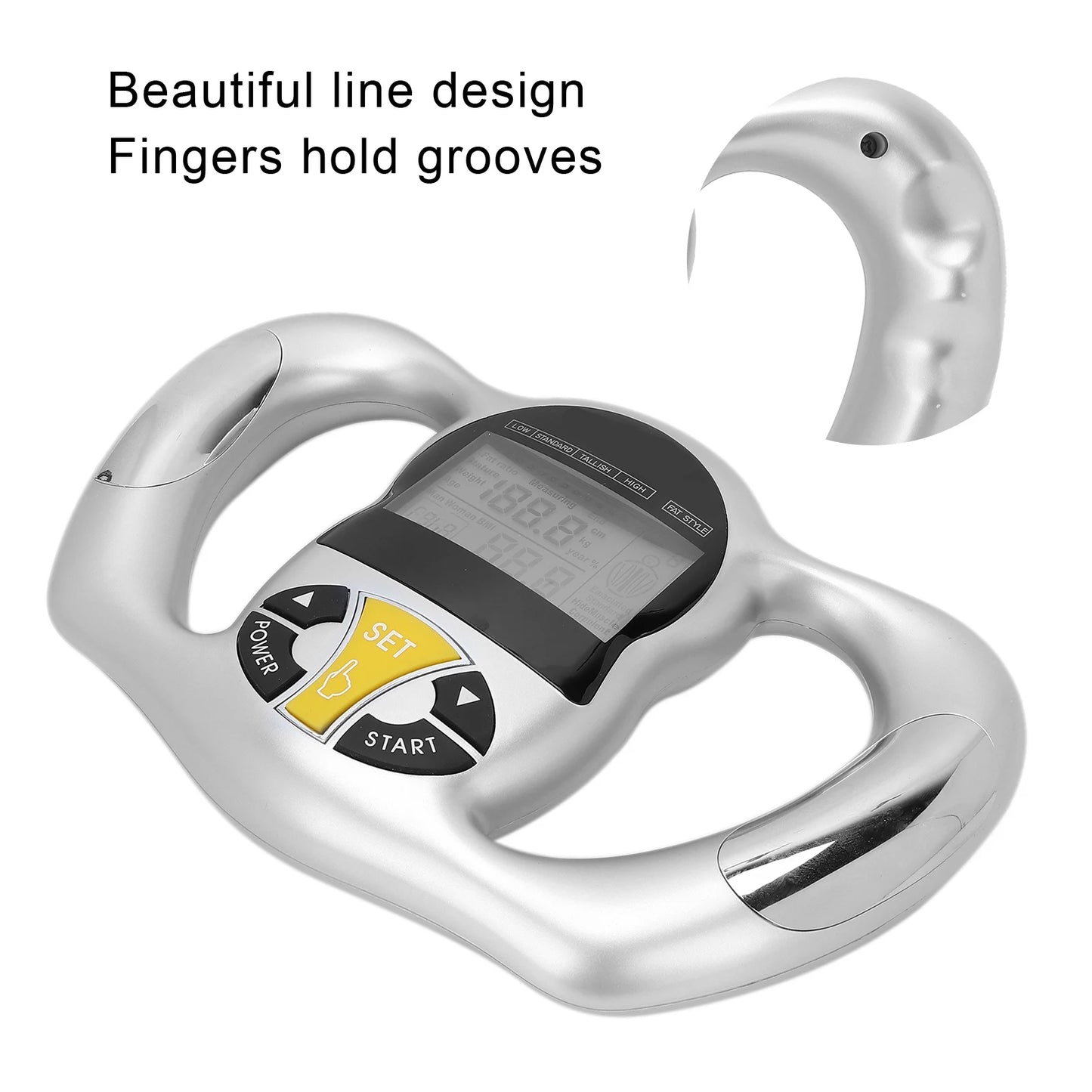 Handheld Body Fat Measuring Instrument ABS BMI Meter Fat Analyzer Monitor Measure Device