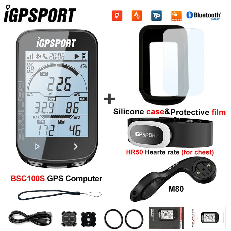 iGPSPORT BSC100S ANT+ GPS Odometer Cycling Bike Computer Riding Wireless Speedometer Support Powermeter 2.6 Inch large screen