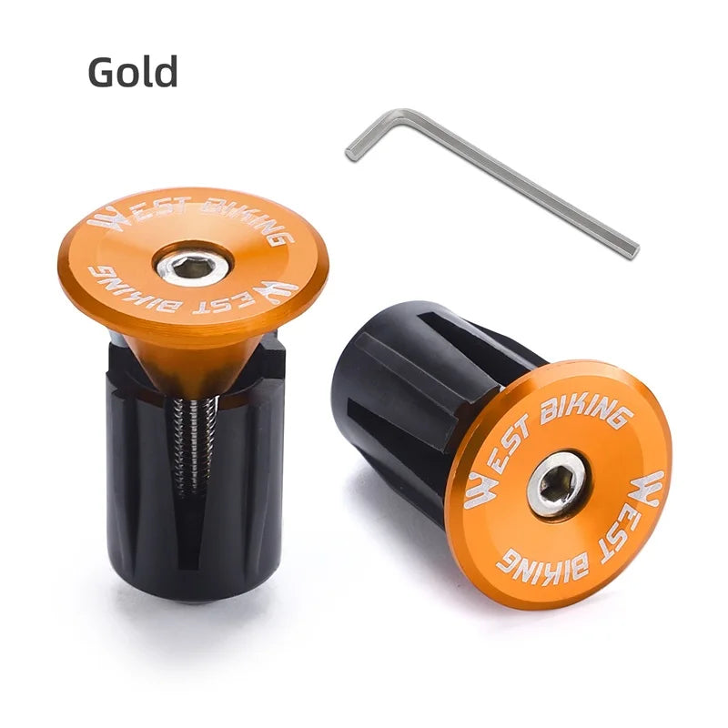 WEST BIKING Colorful Handlebar End Plugs With Tools Alunimum Alloy Road Bike MTB Handle Bar End Cap Expansion Plugs 22-24mm