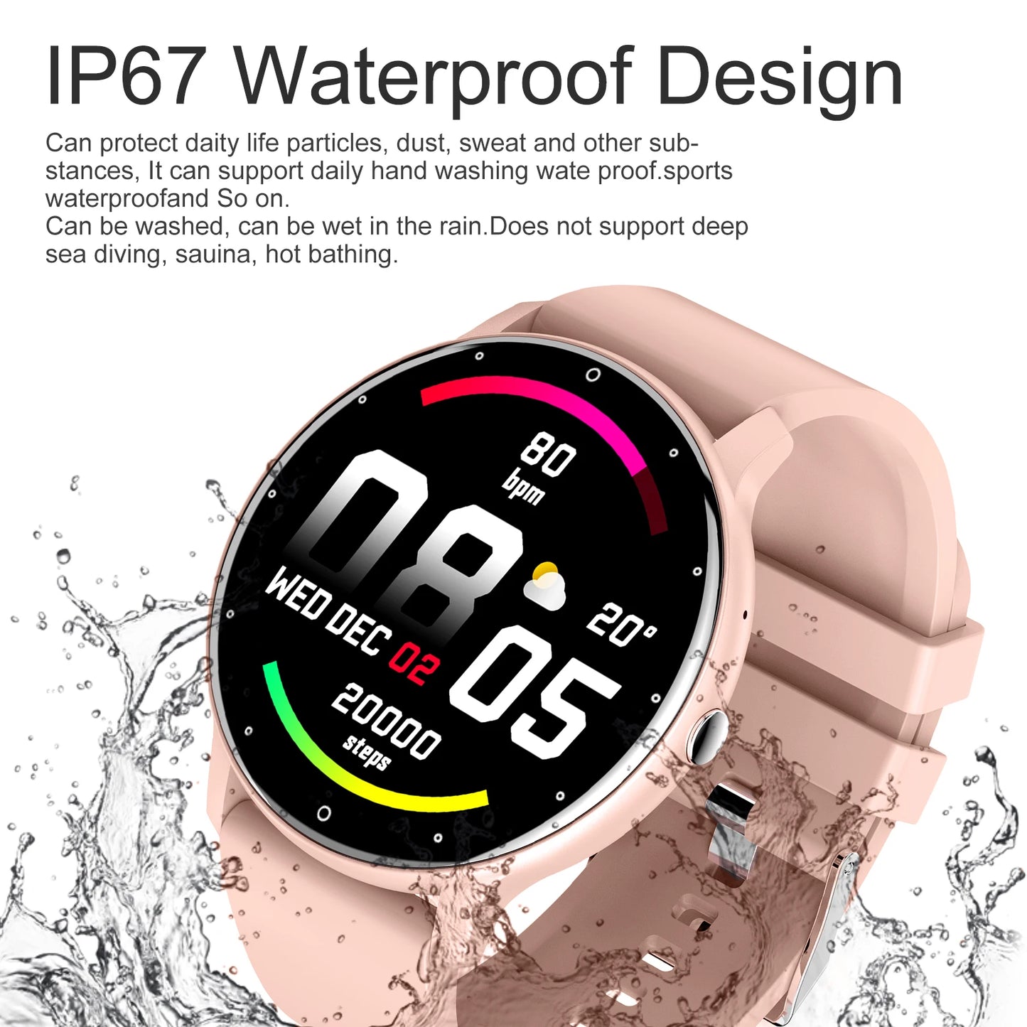 LIGE Women Smart Watches Bluetooth Call Waterproof Activity Tracker Sports Smartwatch Heart Rate Monitor Ladies Health Bracelets