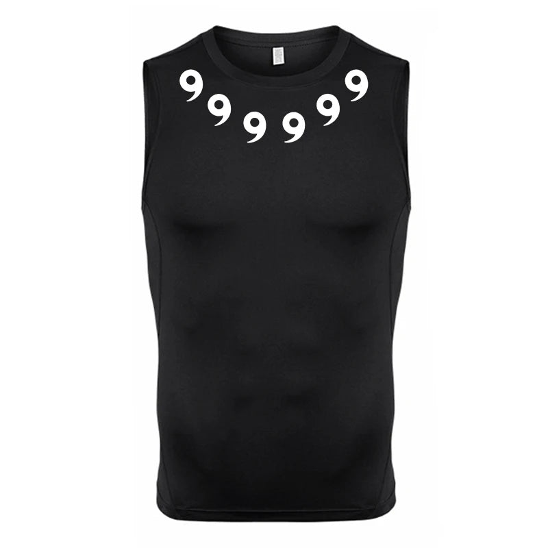 Graphic Sleeveless Compression Shirt for Men Athletic Quick Dry Stretchy Tank Tops Gym Workout Running Baselayers Undershirts