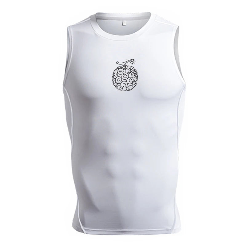 Graphic Sleeveless Compression Shirt for Men Athletic Quick Dry Stretchy Tank Tops Gym Workout Running Baselayers Undershirts
