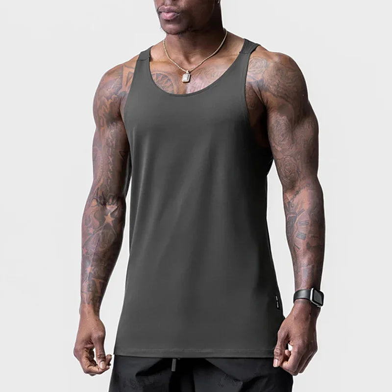 Men's Gym Tank Top Bodybuilding Sleeveless Shirt Quick Dry Fitness Vest Workout Running Sports Muscle Casual Summer Undershirt