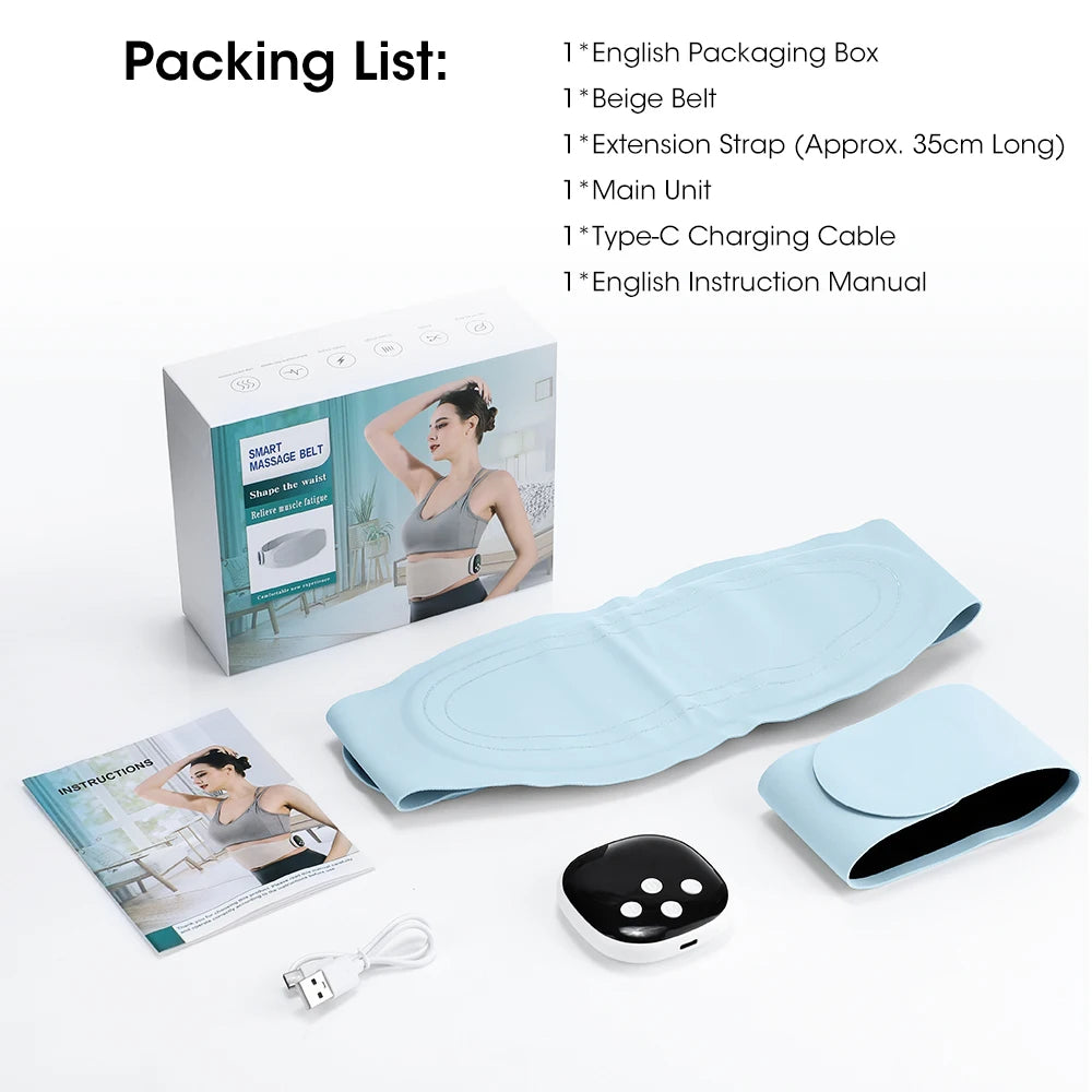 Electric Abdominal Massager Belt Waist Toning Sculptor Vibration And Hot Compress for Belly Exercise Muscle Relax Support