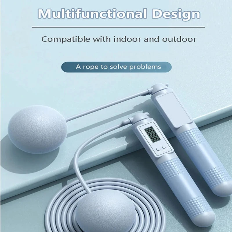 Dual Purpose Jump Rope Intelligent Counting Steel Wire Rope Sports Equipment Household Cordless Sports Load Jump Rope