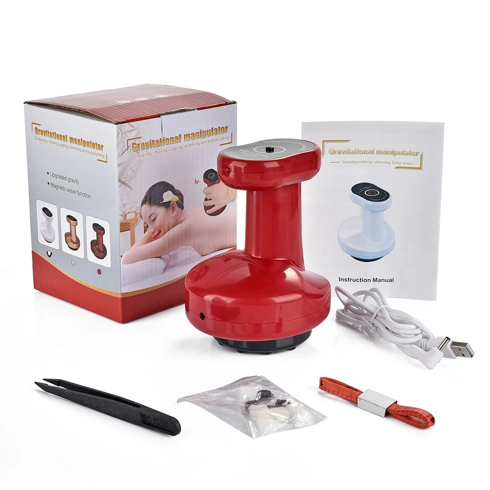 Electric Cupping Massage Guasha Scraping EMS Body Massager Vacuum Cans Suction Cup IR Heating Anti-Cellulite Fat Burner Slimming