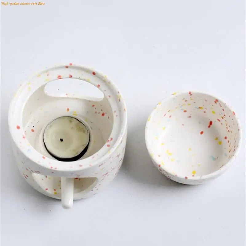 Colorful Dots Ceramics Aromas Diffuser Burners with Tealight Holder Spoon and Removable Bowl for Scented Distribution 203F