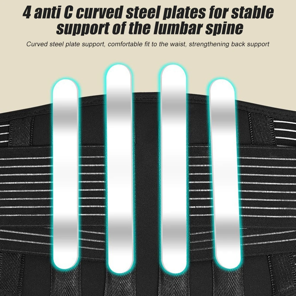 Sport Tourmaline Magnetic Back Braces for Lower Back Pain Relief, Self Heating & Soothing Back Support Belt, Lumbar Support Belt