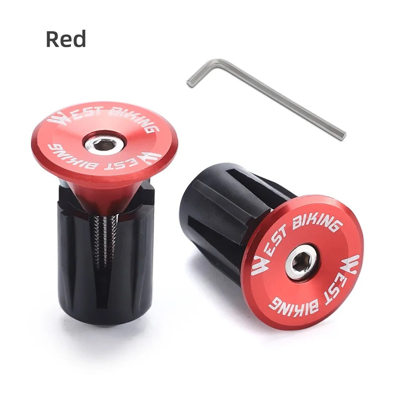WEST BIKING Colorful Handlebar End Plugs With Tools Alunimum Alloy Road Bike MTB Handle Bar End Cap Expansion Plugs 22-24mm
