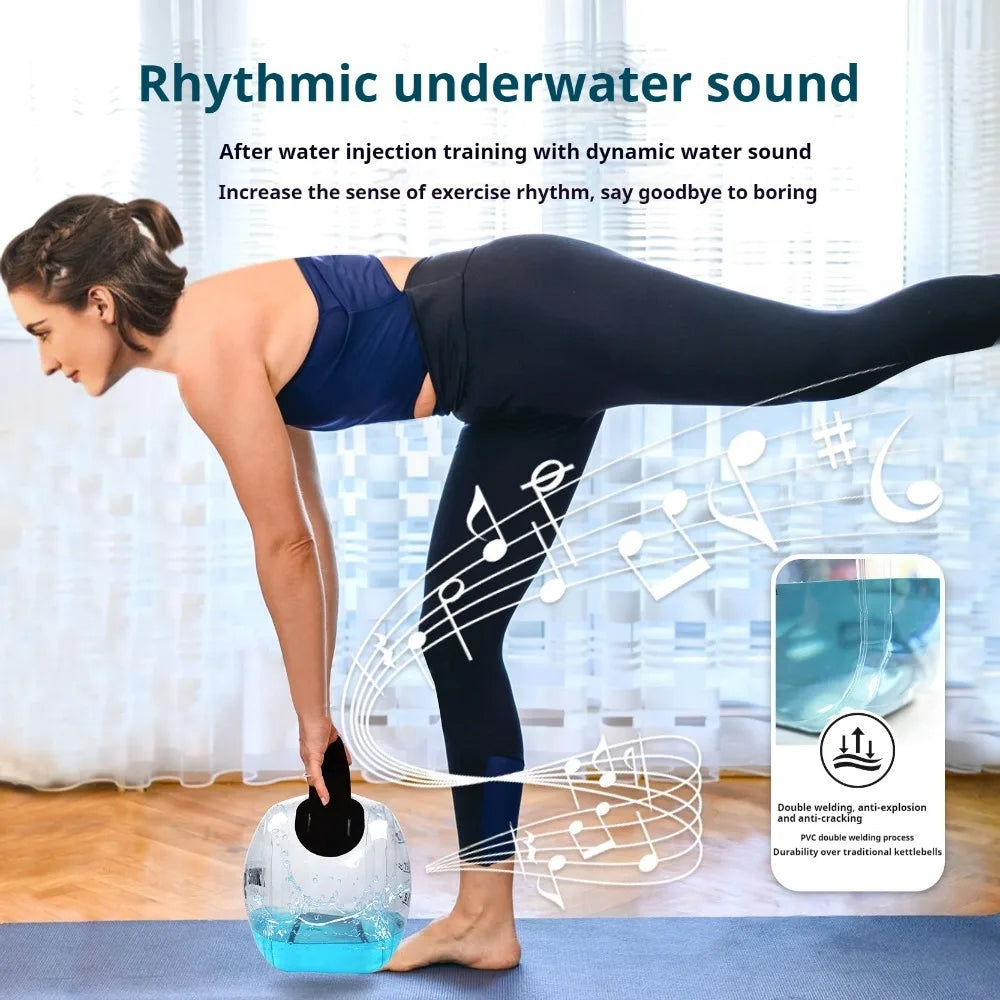 Water Filling Kettlebell Adjustable Weight-bearing Fitness Weight Lifting Water Bag Portable Inflatable Workout Dumbbells