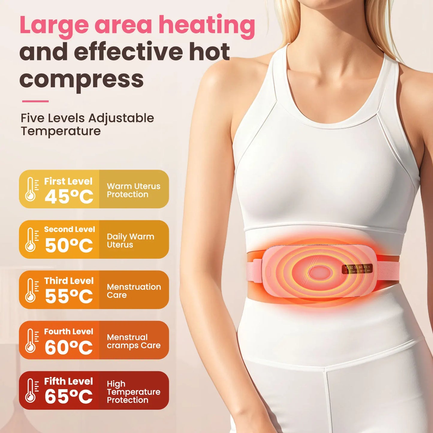 Electric Abdomen Heating Waist Massage Belt for Period Cramp Relief Menstrual Heating Pad Warm Palace Belt Heating Belt
