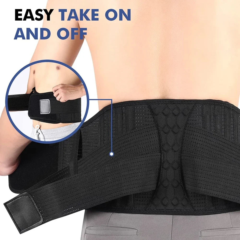 JUUMMP Back Lumbar Support Belt Waist Orthopedic Corset Men Women Spine Decompression Waist Trainer Brace Back Pain Relief