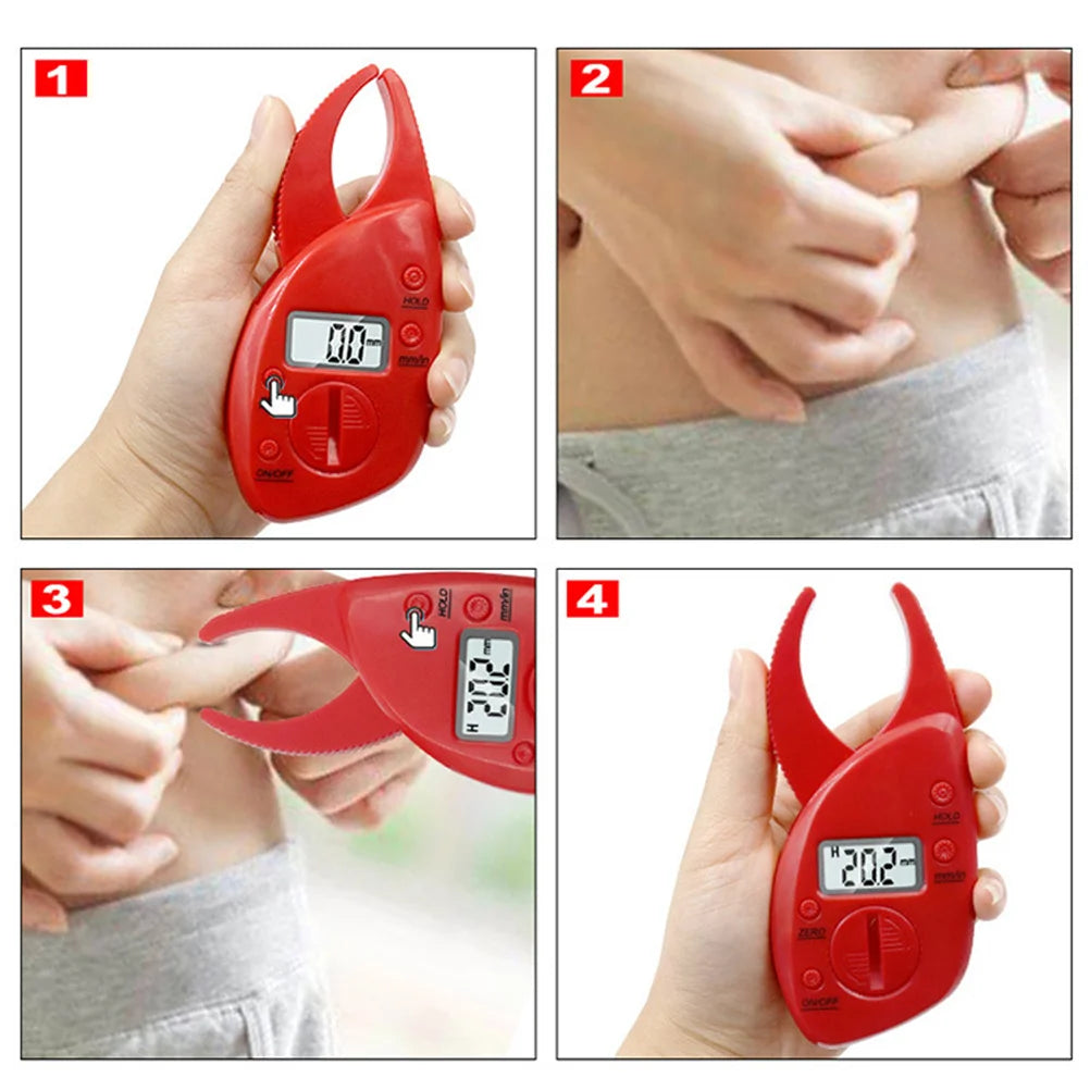 Body Fat Caliper, Portable Digital LCD Fat Tester Skin Fold Test Analyzer, Athletic Men Measuring Caliper for Digital Body