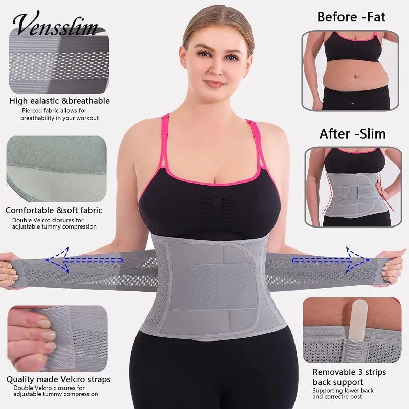 Waist Trainer Body Shaper Back Support Belt for Women and Men Slimming Tummy Control Strap Double Compression Corset