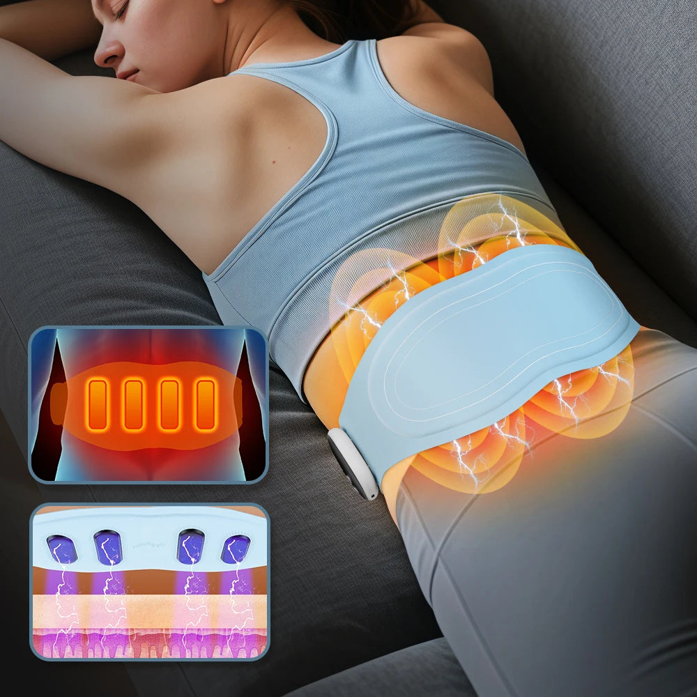 Electric Abdominal Massager Belt Waist Toning Sculptor Vibration And Hot Compress for Belly Exercise Muscle Relax Support