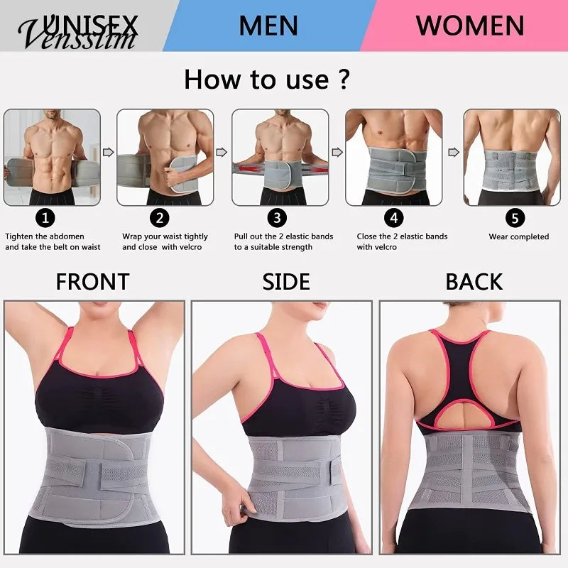 Waist Trainer Body Shaper Back Support Belt for Women and Men Slimming Tummy Control Strap Double Compression Corset