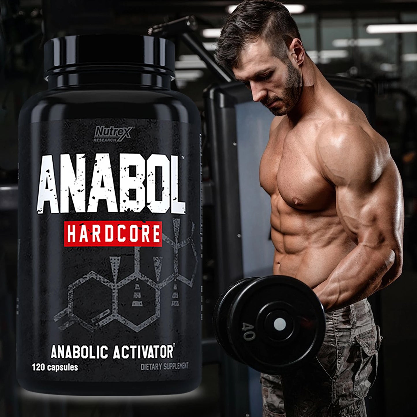 ANABOLIC - Muscle Growth Supplements for Men To Build Lean, Dense, High - 120 Capsules