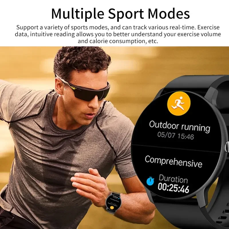 LIGE 2024 New Men Smart Watch Real-time Activity Tracker Heart Rate Monitor Sports Women Smart Watch Men Clock For Android IOS