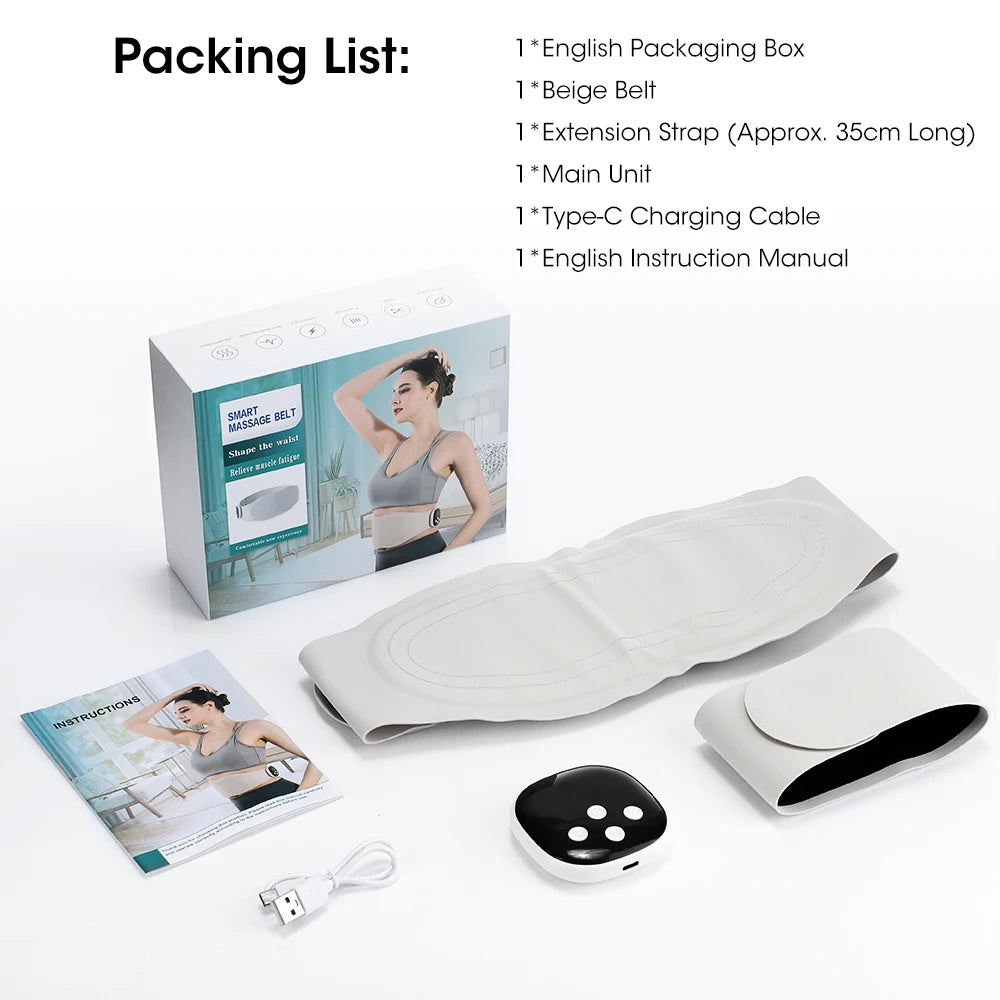 Electric Abdominal Massager Belt Waist Toning Sculptor Vibration And Hot Compress for Belly Exercise Muscle Relax Support
