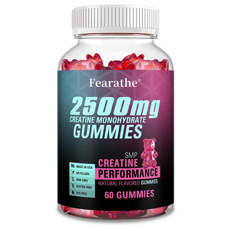 Sugar-Free Creatine Monohydrate Gummies - 2500 Mg of Creatine Monohydrate Per Serving for Workouts and Muscle Relaxation