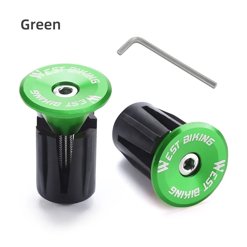 WEST BIKING Colorful Handlebar End Plugs With Tools Alunimum Alloy Road Bike MTB Handle Bar End Cap Expansion Plugs 22-24mm