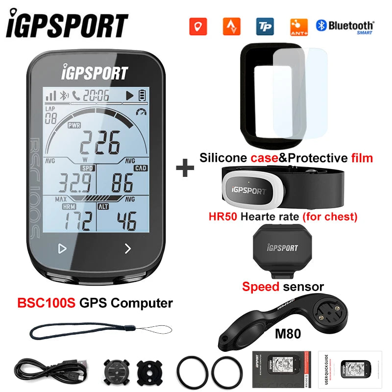 iGPSPORT BSC100S ANT+ GPS Odometer Cycling Bike Computer Riding Wireless Speedometer Support Powermeter 2.6 Inch large screen