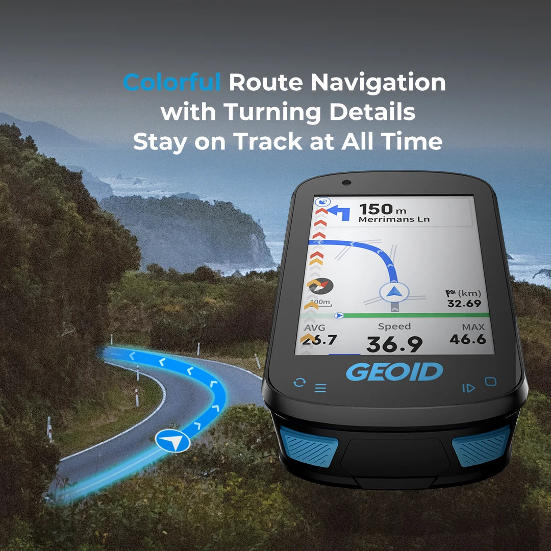 GEOID CC600 Colorful Screen Wireless Bike Computer GPS Navigation Bicycle Speedometer GPX Wifi Cycling Odometer Ant Indoor