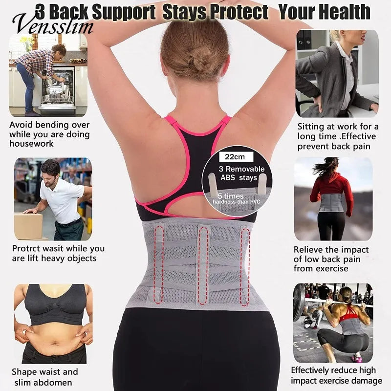 Waist Trainer Body Shaper Back Support Belt for Women and Men Slimming Tummy Control Strap Double Compression Corset