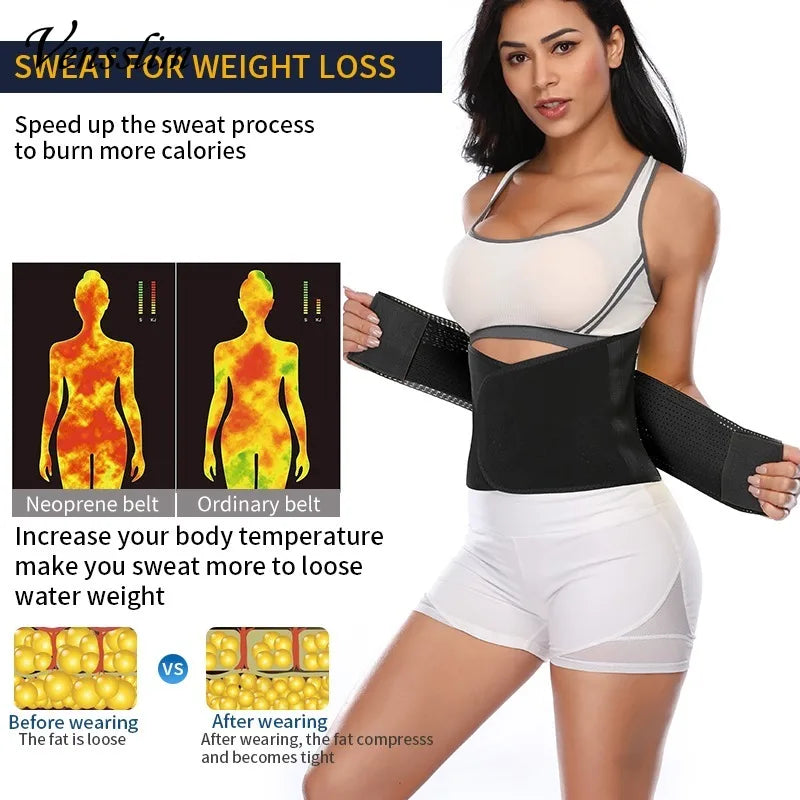 Vensslim Waist Trainer Belt for Women Belly Cincher Trimmer Corset Slimming Neoprene Body Shaper Sport Double Compression Girdle