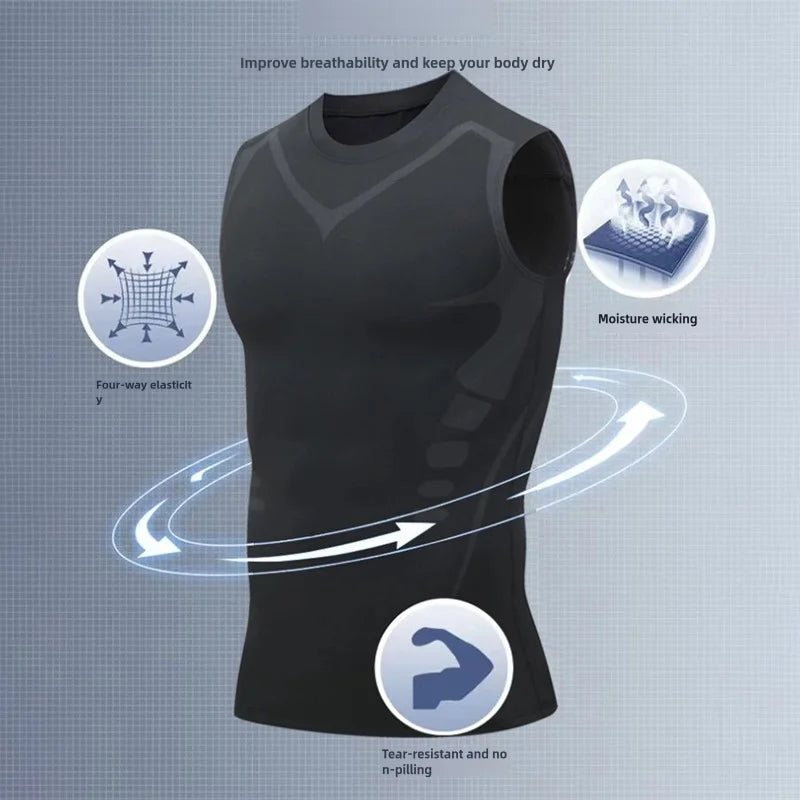 Summer Men Tank Top Compression Sleeveless Shirt Bodybuilding Vest Quick Dry Gym t-Shirt Singlet Basketball Shirt Man Clothing