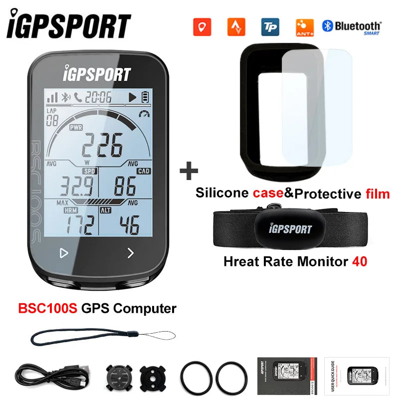 iGPSPORT BSC100S ANT+ GPS Odometer Cycling Bike Computer Riding Wireless Speedometer Support Powermeter 2.6 Inch large screen