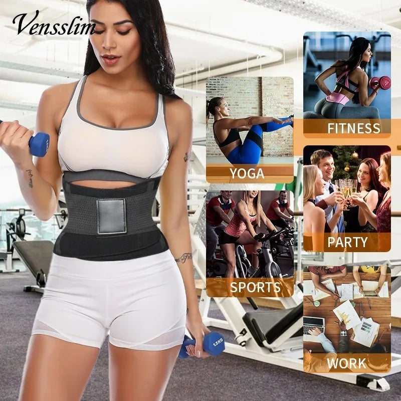 Vensslim Waist Trainer Belt for Women Belly Cincher Trimmer Corset Slimming Neoprene Body Shaper Sport Double Compression Girdle