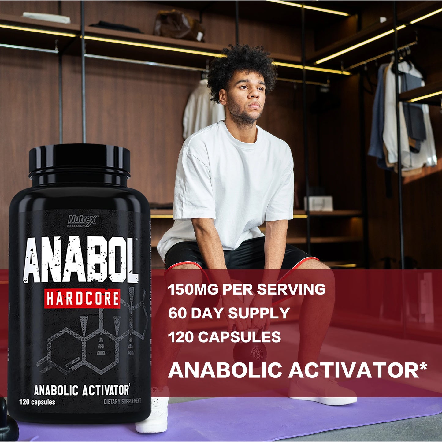 ANABOLIC - Muscle Growth Supplements for Men To Build Lean, Dense, High - 120 Capsules