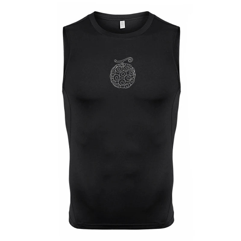 Graphic Sleeveless Compression Shirt for Men Athletic Quick Dry Stretchy Tank Tops Gym Workout Running Baselayers Undershirts