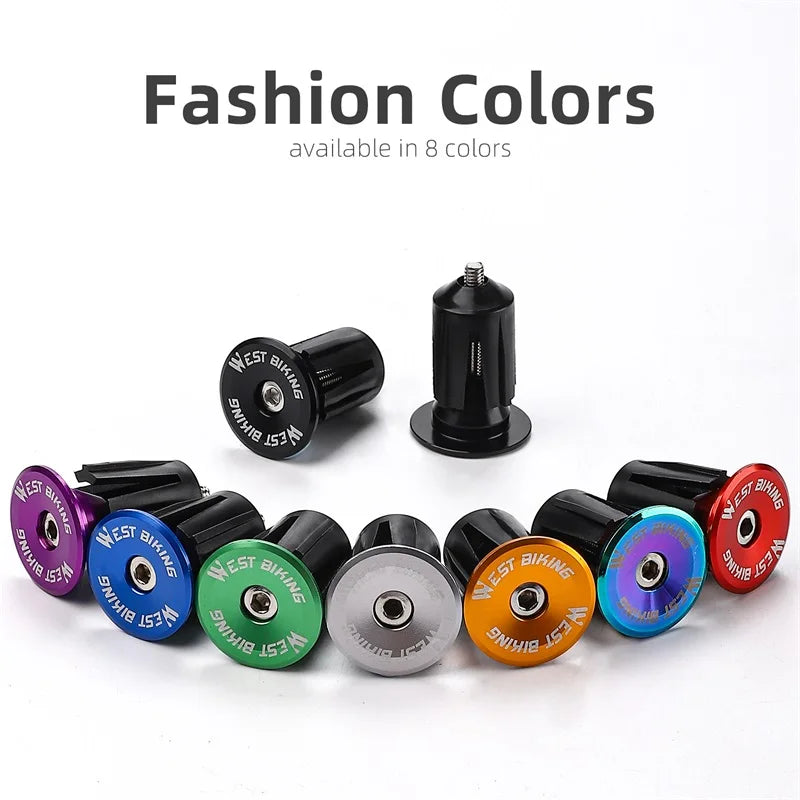 WEST BIKING Colorful Handlebar End Plugs With Tools Alunimum Alloy Road Bike MTB Handle Bar End Cap Expansion Plugs 22-24mm