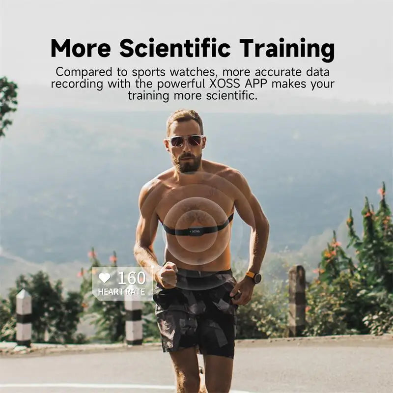 XOSS X2 Chest Strap Heart Sensor HRM Monitor Bluetooth ANT+ Wireless Smart Bicycle Sensor Health Fitness for Cycling, Running