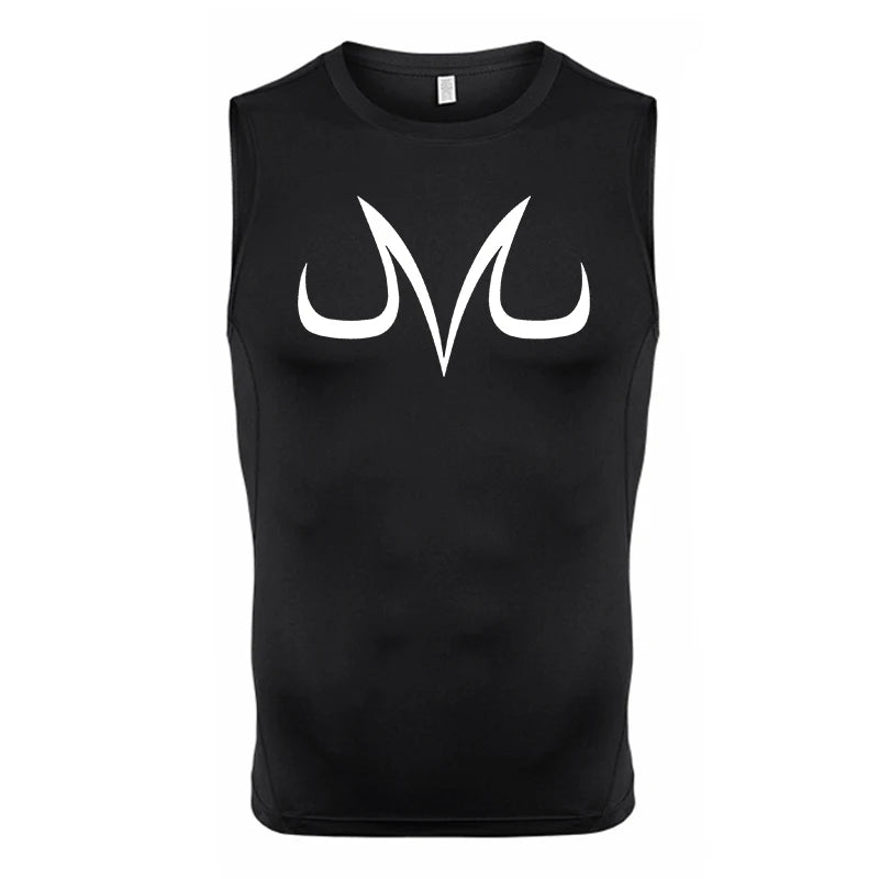 Graphic Sleeveless Compression Shirt for Men Athletic Quick Dry Stretchy Tank Tops Gym Workout Running Baselayers Undershirts